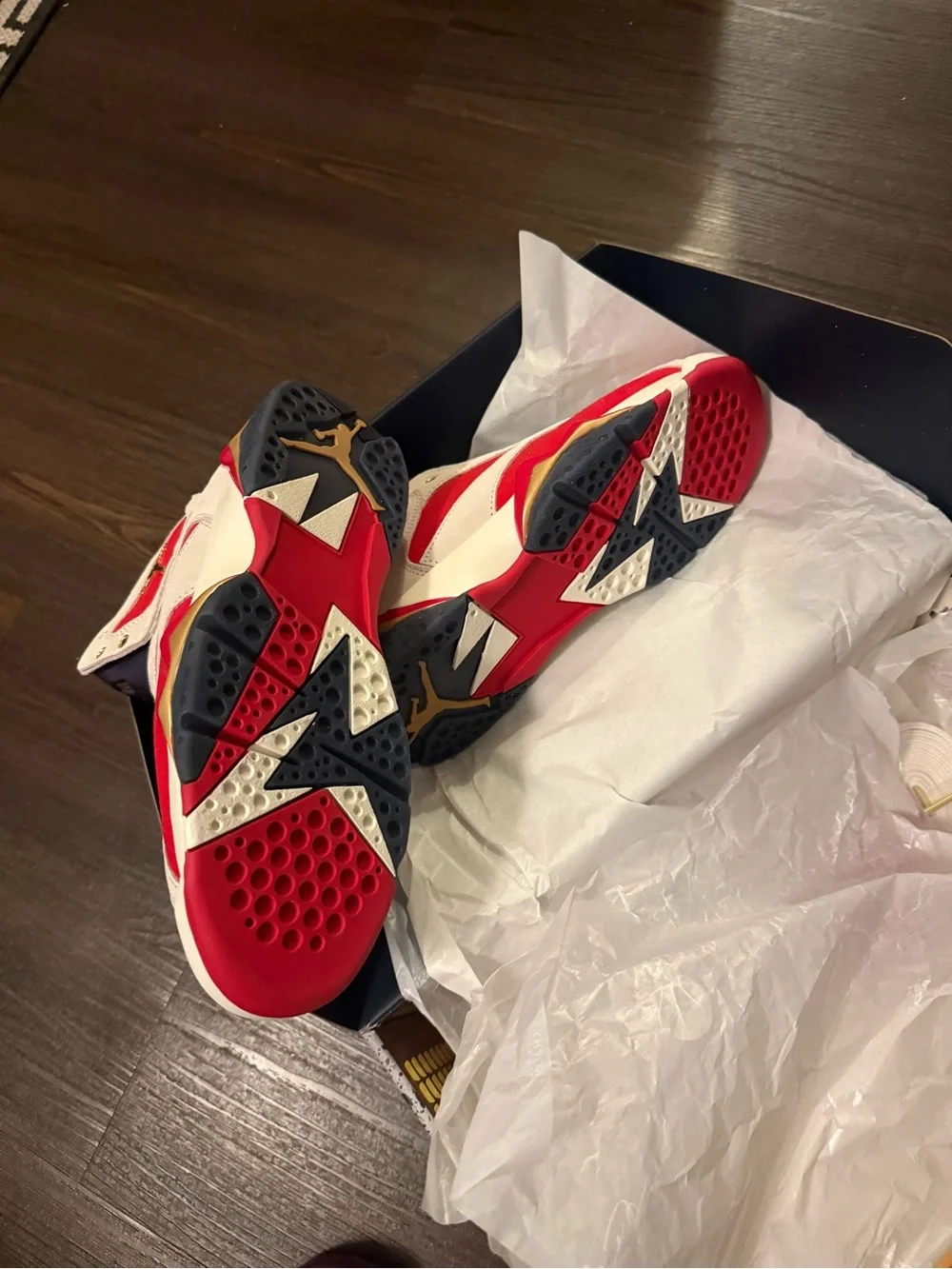 Jordan Retro 7 Trophy Room Sneakers - White / Red / Navy